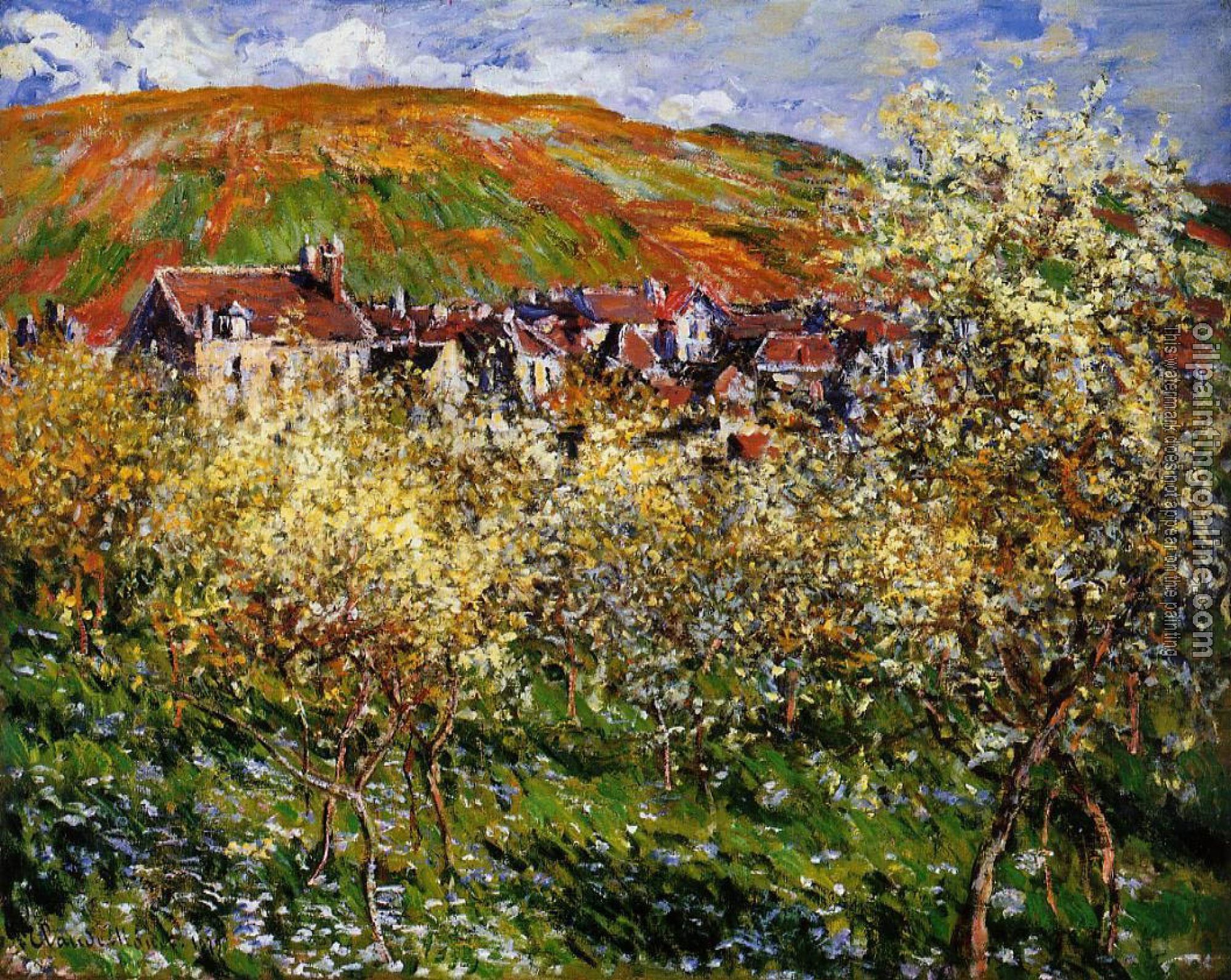 Monet, Claude Oscar - Plum Trees in Blossom at Vetheuil